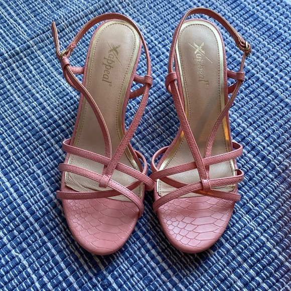 XAPPEAL Tinley - Womens Short Stilleto Heel Open Toe Sandal Pink - Picture 1 of 5